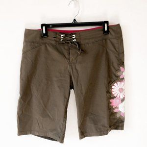 Lole Brown Floral Board Shorts Size 8